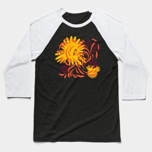 Folk flowers floral art print Flowers abstract art Baseball T-Shirt